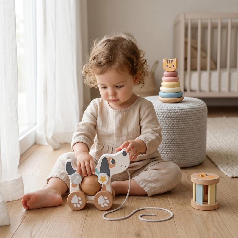 SET INFANTIL DE MADERA PERRO 3 EN 1 - TOOKY TOY - 6