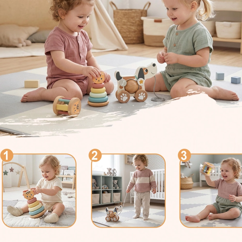 SET INFANTIL DE MADERA PERRO 3 EN 1 - TOOKY TOY - 7