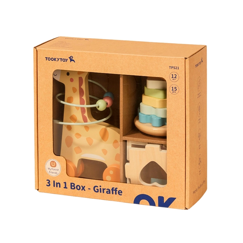 SET INFANTIL DE MADERA JIRAFA 3 EN 1 TOOKY TOY - 1