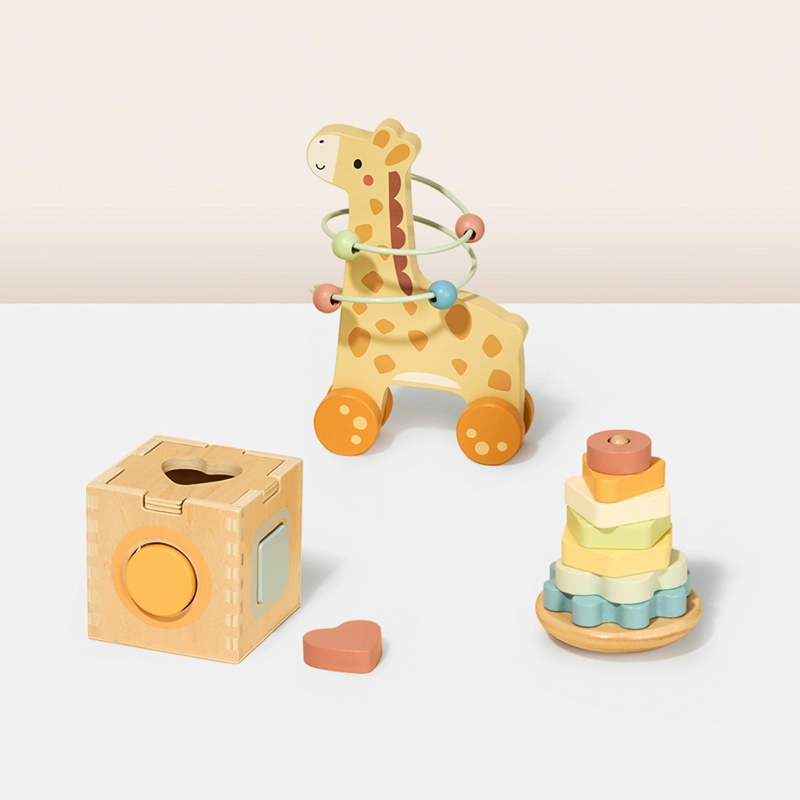SET INFANTIL DE MADERA JIRAFA 3 EN 1 TOOKY TOY - 3