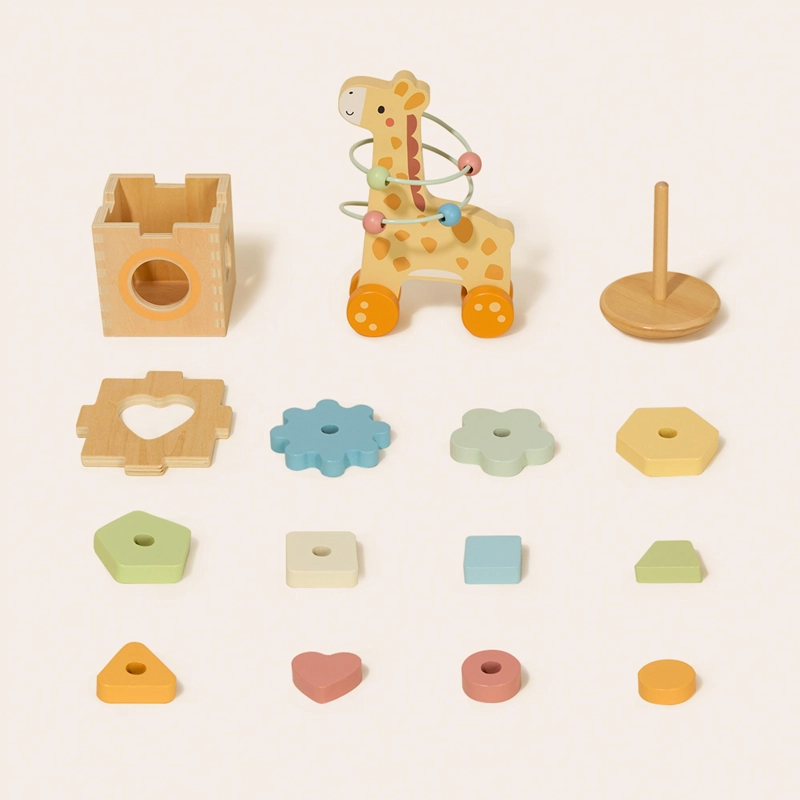 SET INFANTIL DE MADERA JIRAFA 3 EN 1 TOOKY TOY - 4