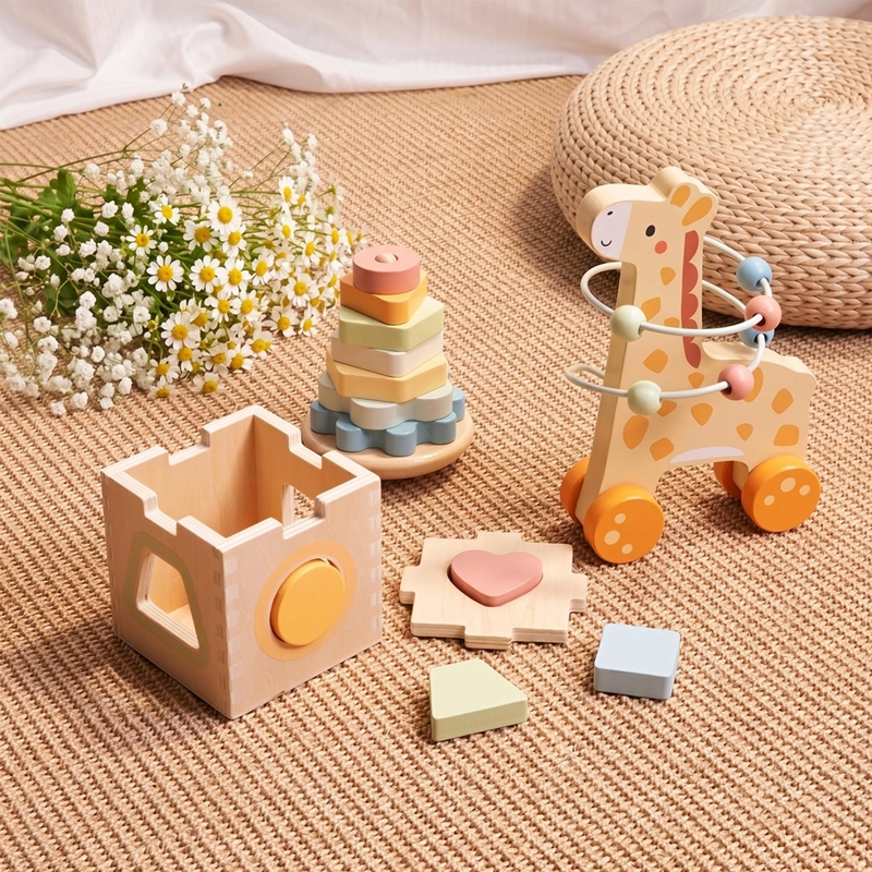 SET INFANTIL DE MADERA JIRAFA 3 EN 1 TOOKY TOY - 5