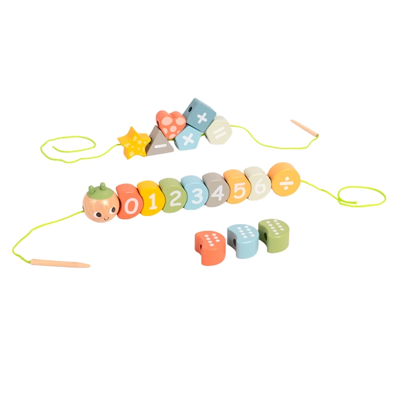 JUGUETE DIDACTICO CUNCUNA DE MADERA PARA ENHEBRAR TOOKY TOY - 1