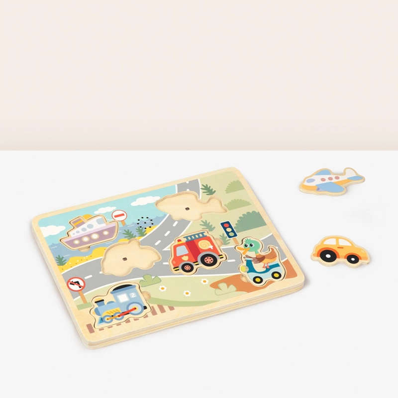 PUZZLE DE ENCAJE TRANSPORTES CON SONIDO TOOKY TOY - 3