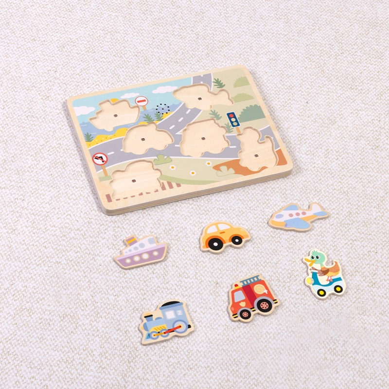 PUZZLE DE ENCAJE TRANSPORTES CON SONIDO TOOKY TOY - 4