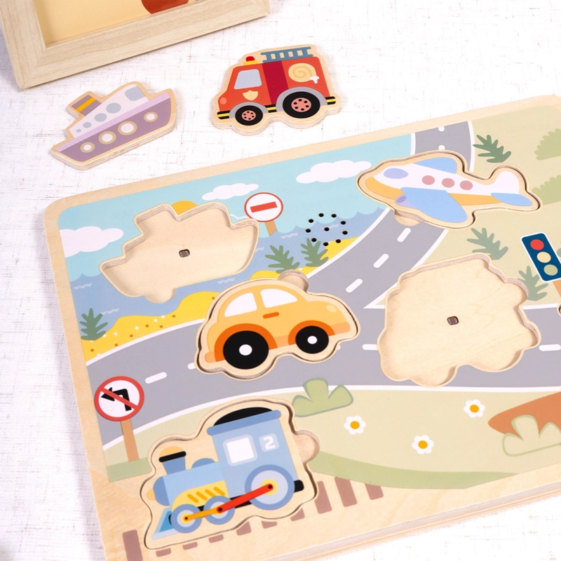 PUZZLE DE ENCAJE TRANSPORTES CON SONIDO TOOKY TOY - 5