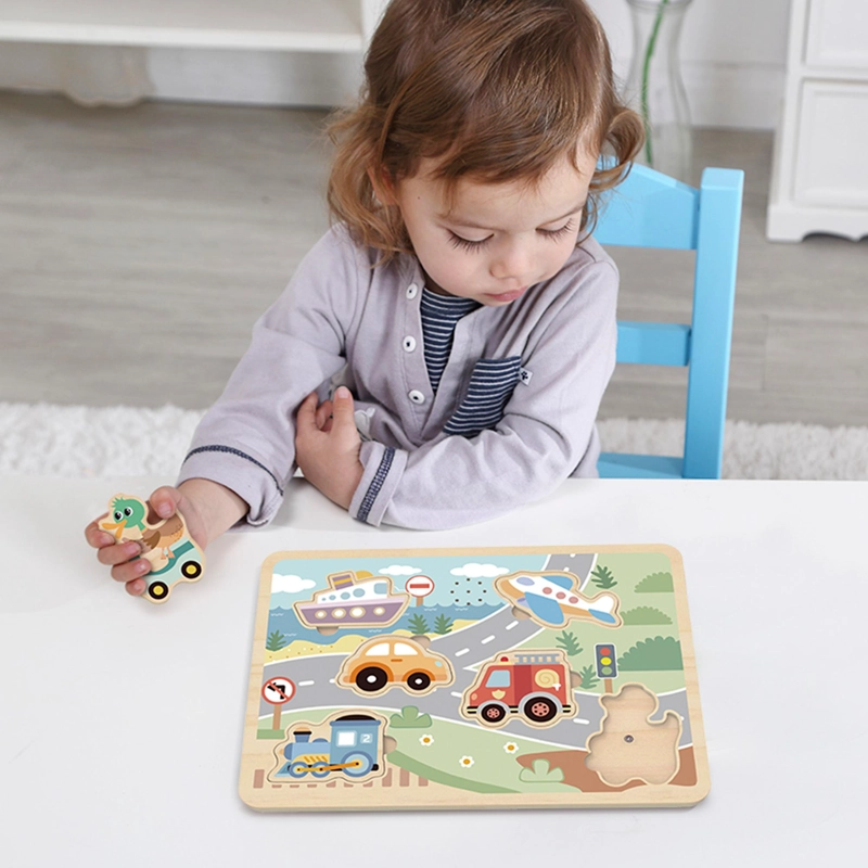 PUZZLE DE ENCAJE TRANSPORTES CON SONIDO TOOKY TOY - 6