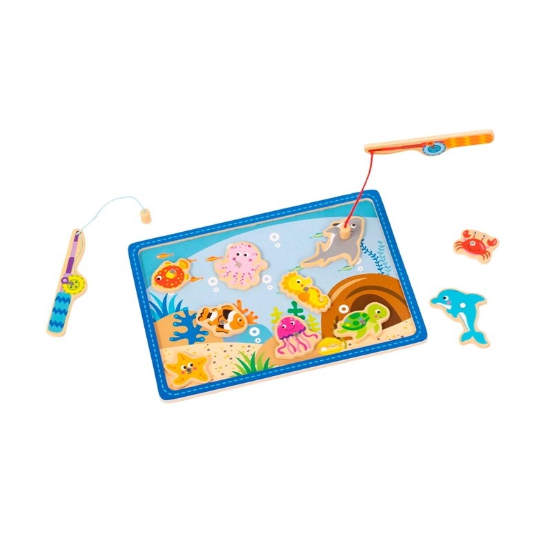 JUEGO DE PESCA MAGNE TICO DE MADERA TOOKY TOY - 1