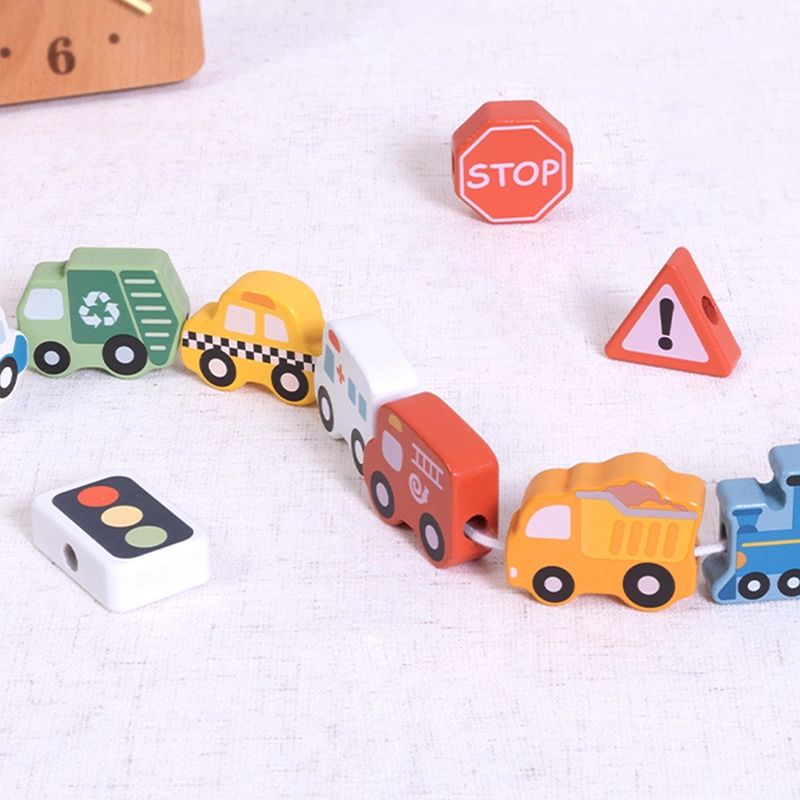 JUGUETE DIDACTICO TRANSPORTE DE MADERA PARA ENHEBRAR TOOKY TOY - 4