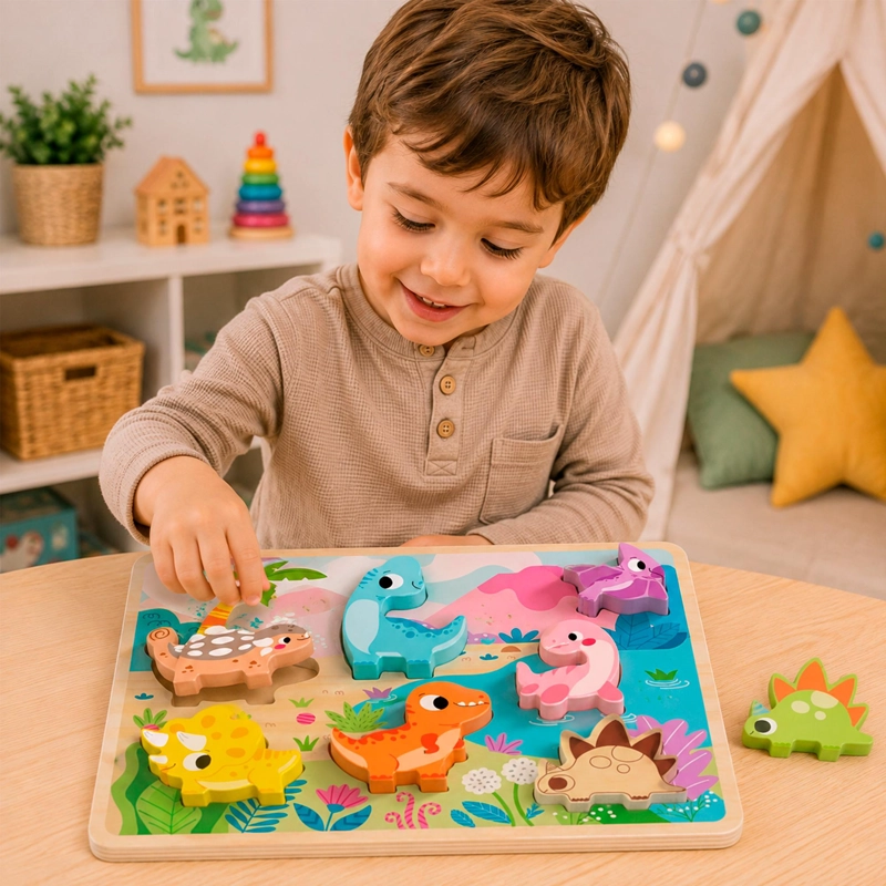 PUZZLE DINOSAURIO 8 PIEZAS ENCAJABLES TOOKY TOY - 4