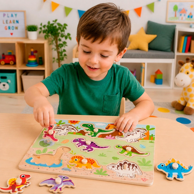 PUZZLE DINOSAURIO 10 PIEZAS ENCAJABLES TOOKY TOY - 3