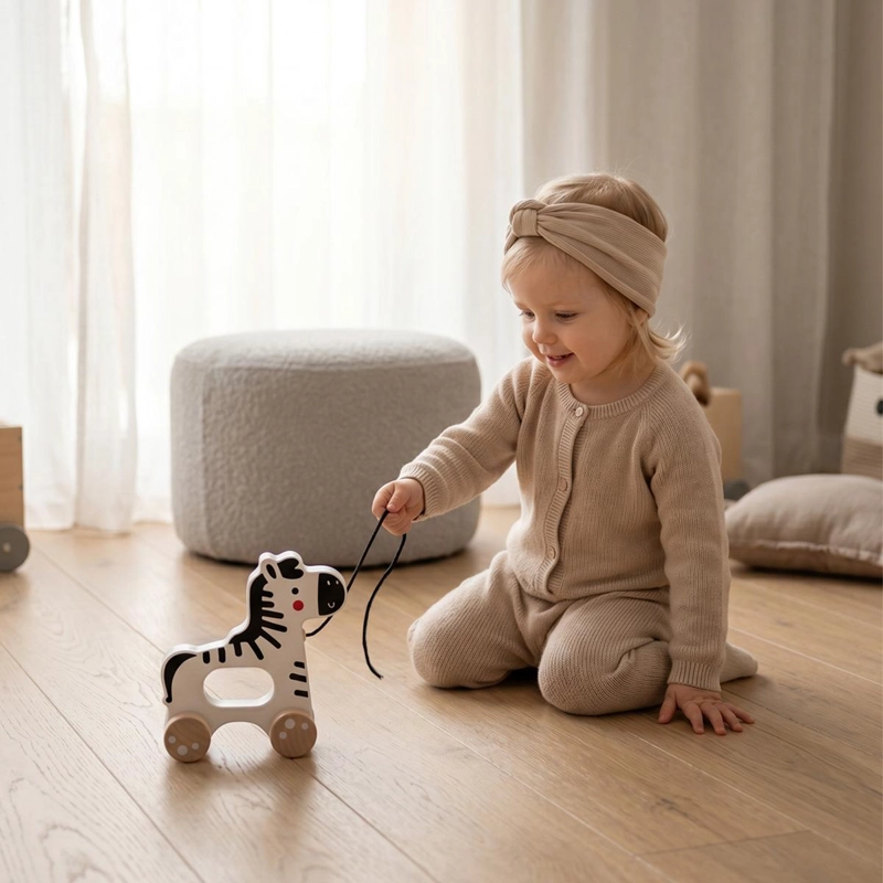 ZEBRA DE MADERA PARA ARRASTRAR  TOOKY TOY - 6
