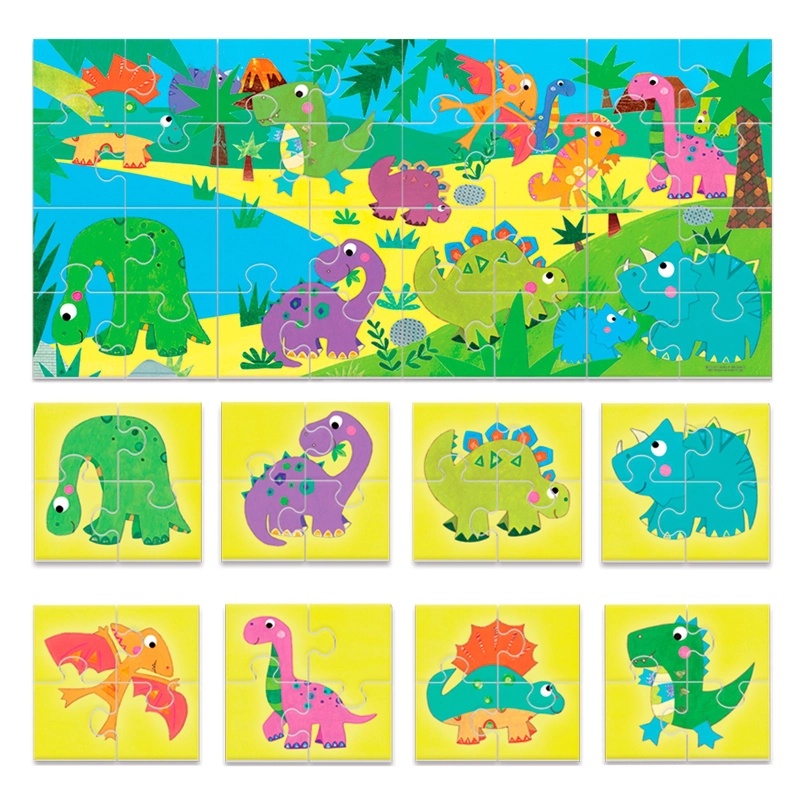 PUZZLE DE DINOSAURIO DOBLE CARA HEADU - 2