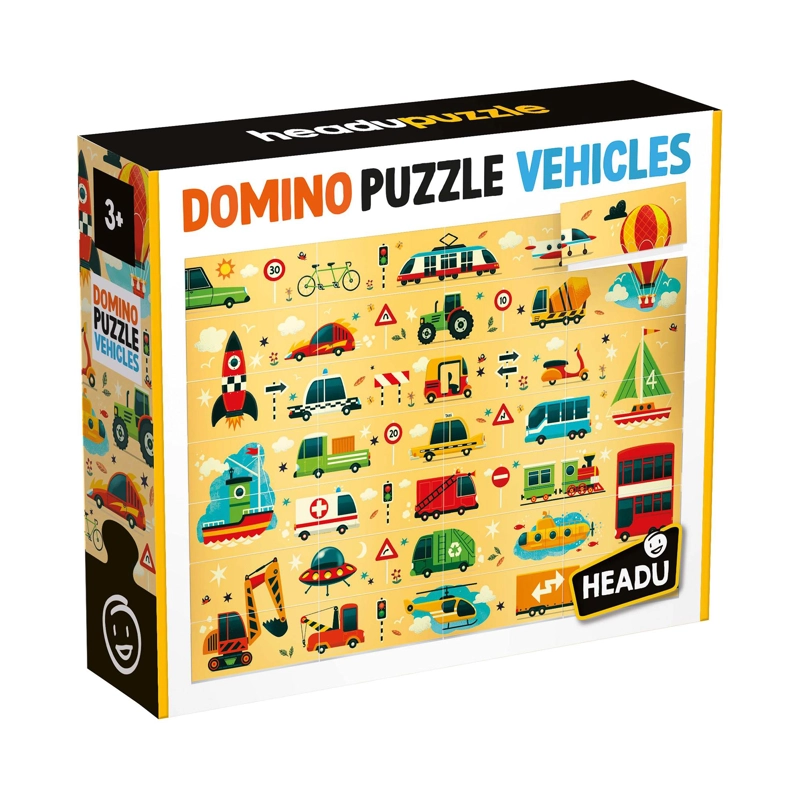 PUZZLE DOMINO DE VEHICULOS HEADU - 1