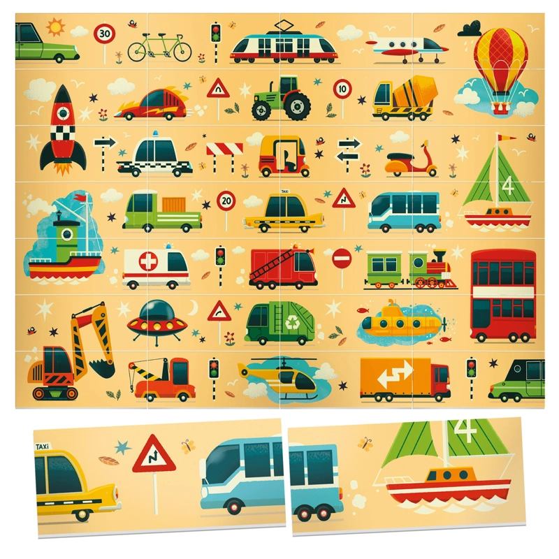 PUZZLE DOMINO DE VEHICULOS HEADU - 2