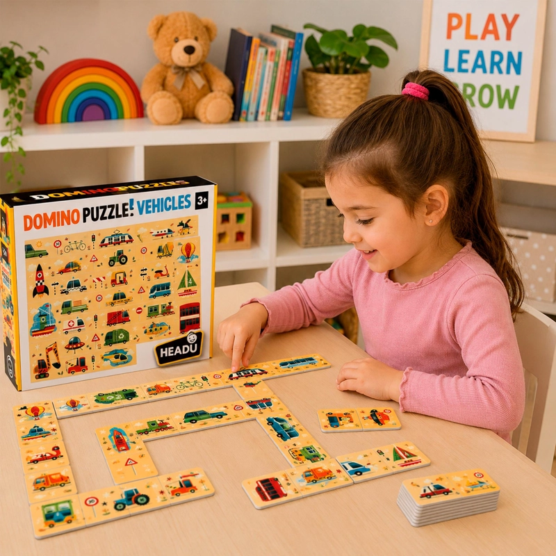 PUZZLE DOMINO DE VEHICULOS HEADU - 3