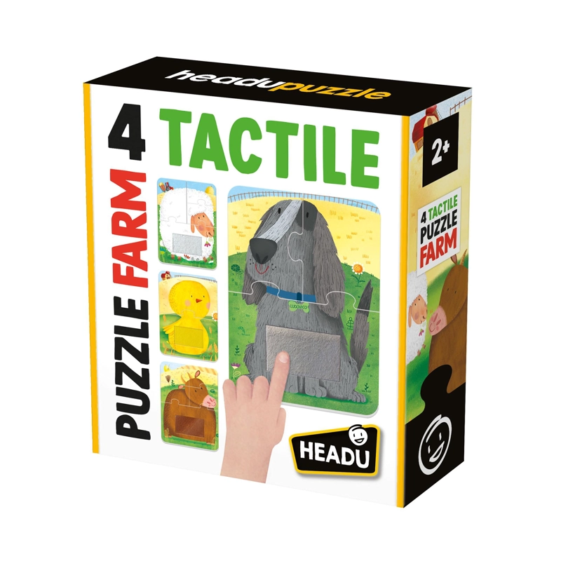 PUZZLE TACTIL DE ANIMALES 4 PIEZAS HEADU - 1