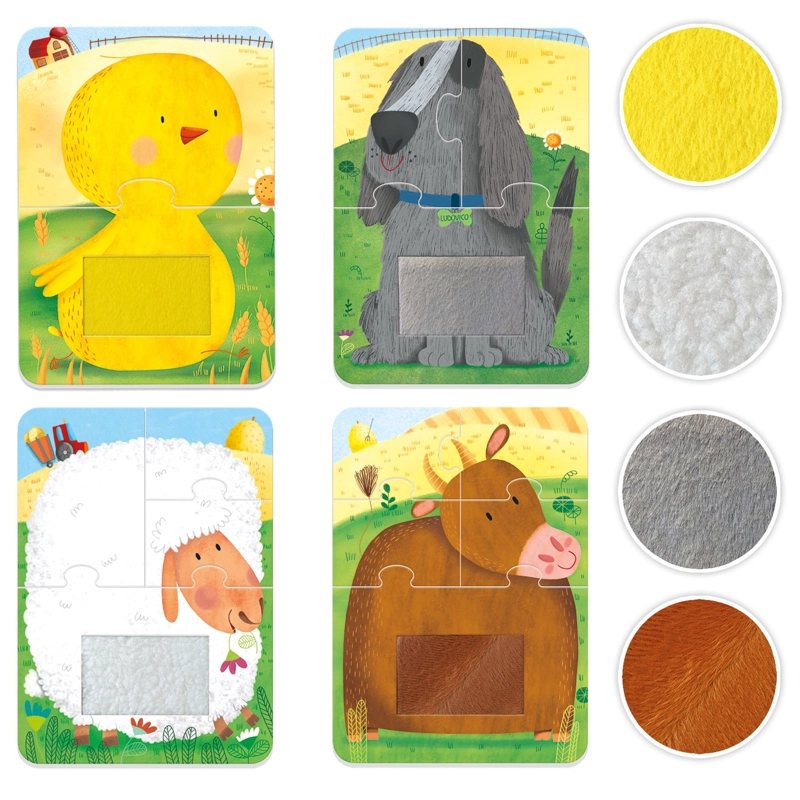 PUZZLE TACTIL DE ANIMALES 4 PIEZAS HEADU - 2