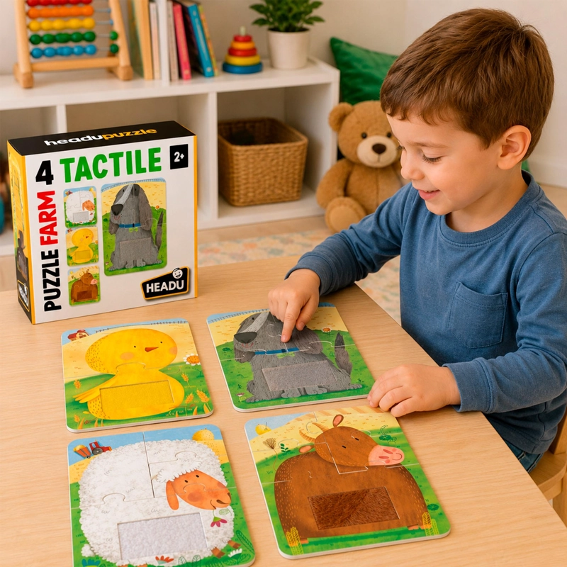 PUZZLE TACTIL DE ANIMALES 4 PIEZAS HEADU - 3