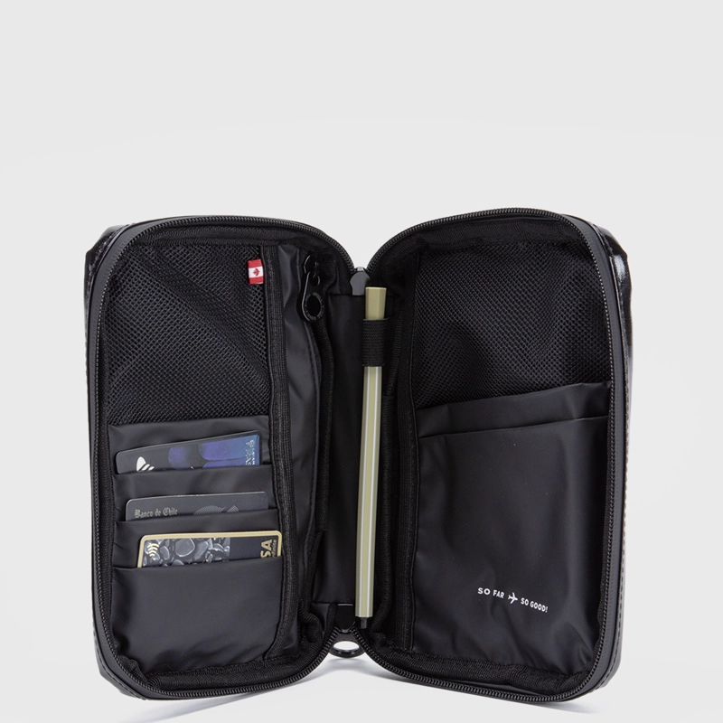 PORTA PASAPORTES TRAVEL RIPSTOP BLACK BUBBA ESSENTIALS - 1