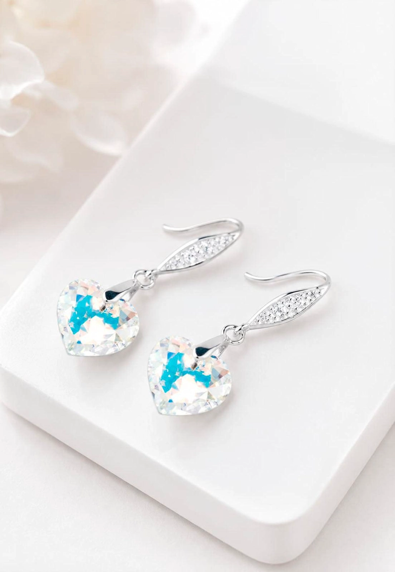 AROS JOYAS MONTERO PLATA ITALIANA 925 AMOR Y CRISTALES GENUINOS AURORA BOREAL - 4