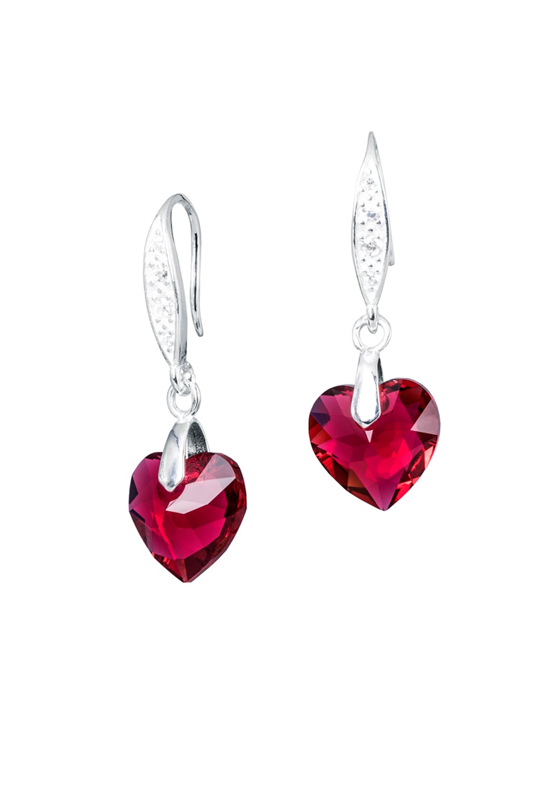 AROS JOYAS MONTERO PLATA ITALIANA 925 AMOR Y CRISTALES GENUINOS SCARLETH - 1