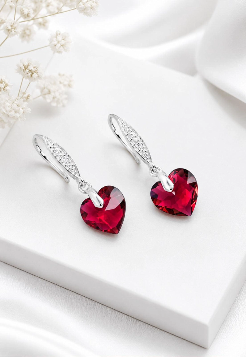 AROS JOYAS MONTERO PLATA ITALIANA 925 AMOR Y CRISTALES GENUINOS SCARLETH - 2