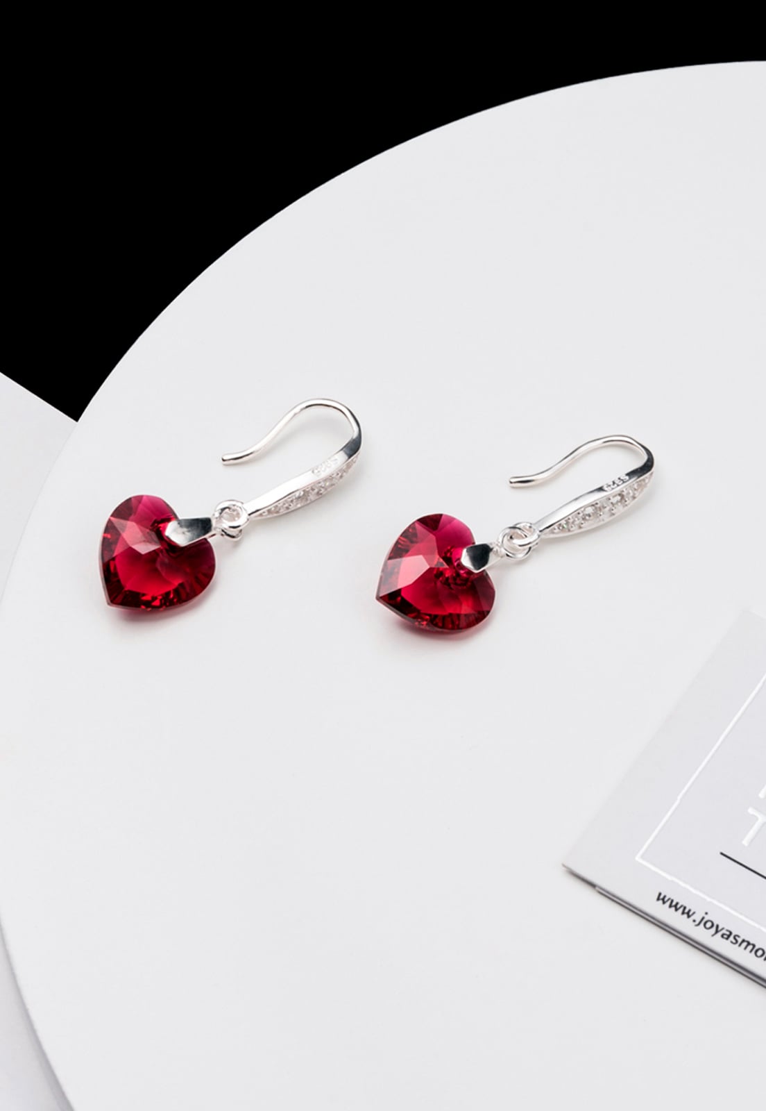 AROS JOYAS MONTERO PLATA ITALIANA 925 AMOR Y CRISTALES GENUINOS SCARLETH - 2