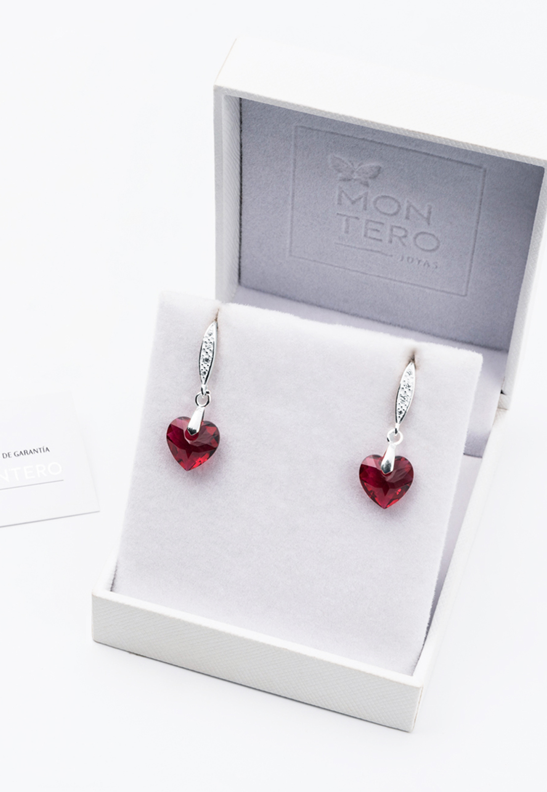 AROS JOYAS MONTERO PLATA ITALIANA 925 AMOR Y CRISTALES GENUINOS SCARLETH - 3