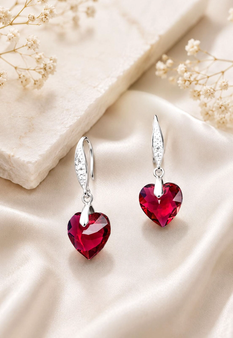 AROS JOYAS MONTERO PLATA ITALIANA 925 AMOR Y CRISTALES GENUINOS SCARLETH - 7