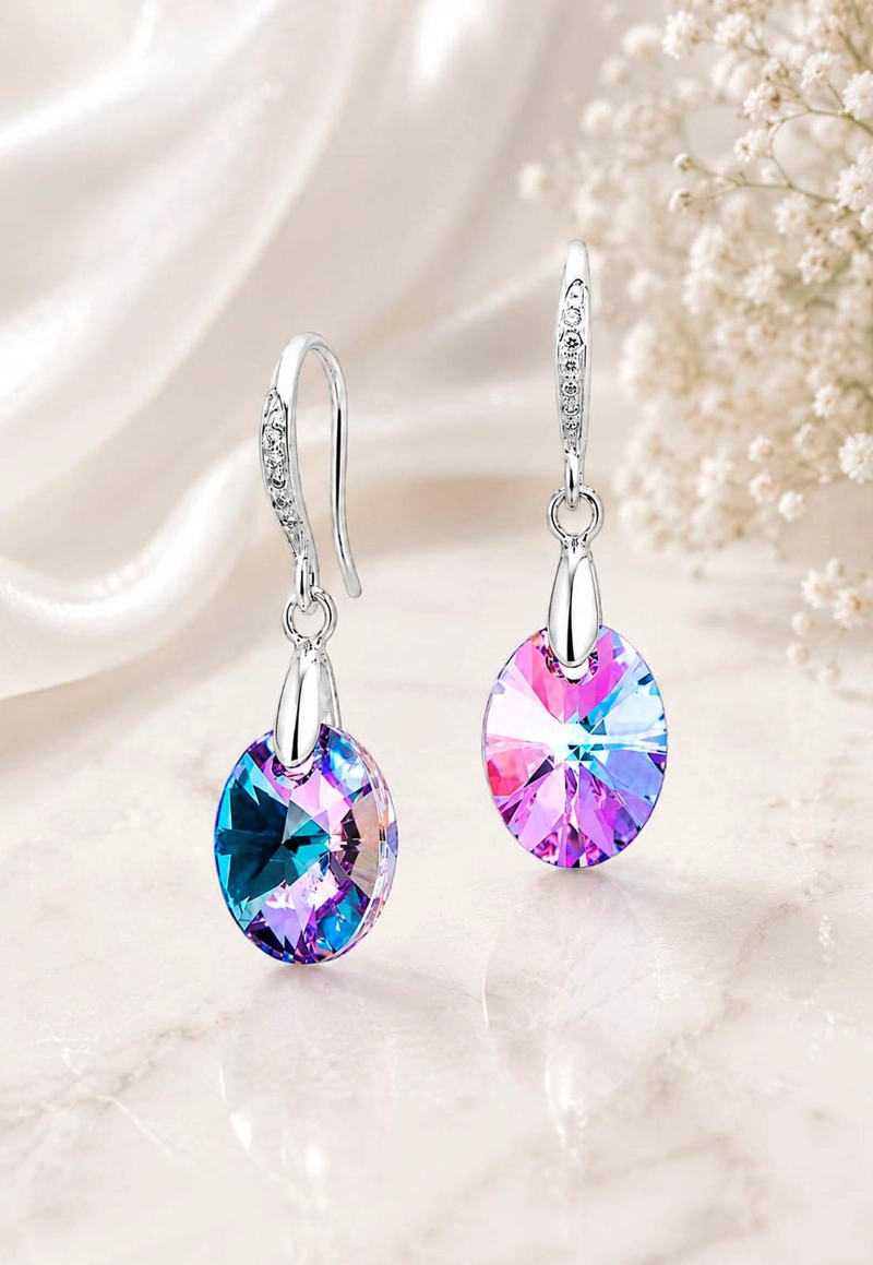AROS JOYAS MONTERO PRAGA PLATA 925 CRISTALES GENUINOS VITRAL LIGHT - 3