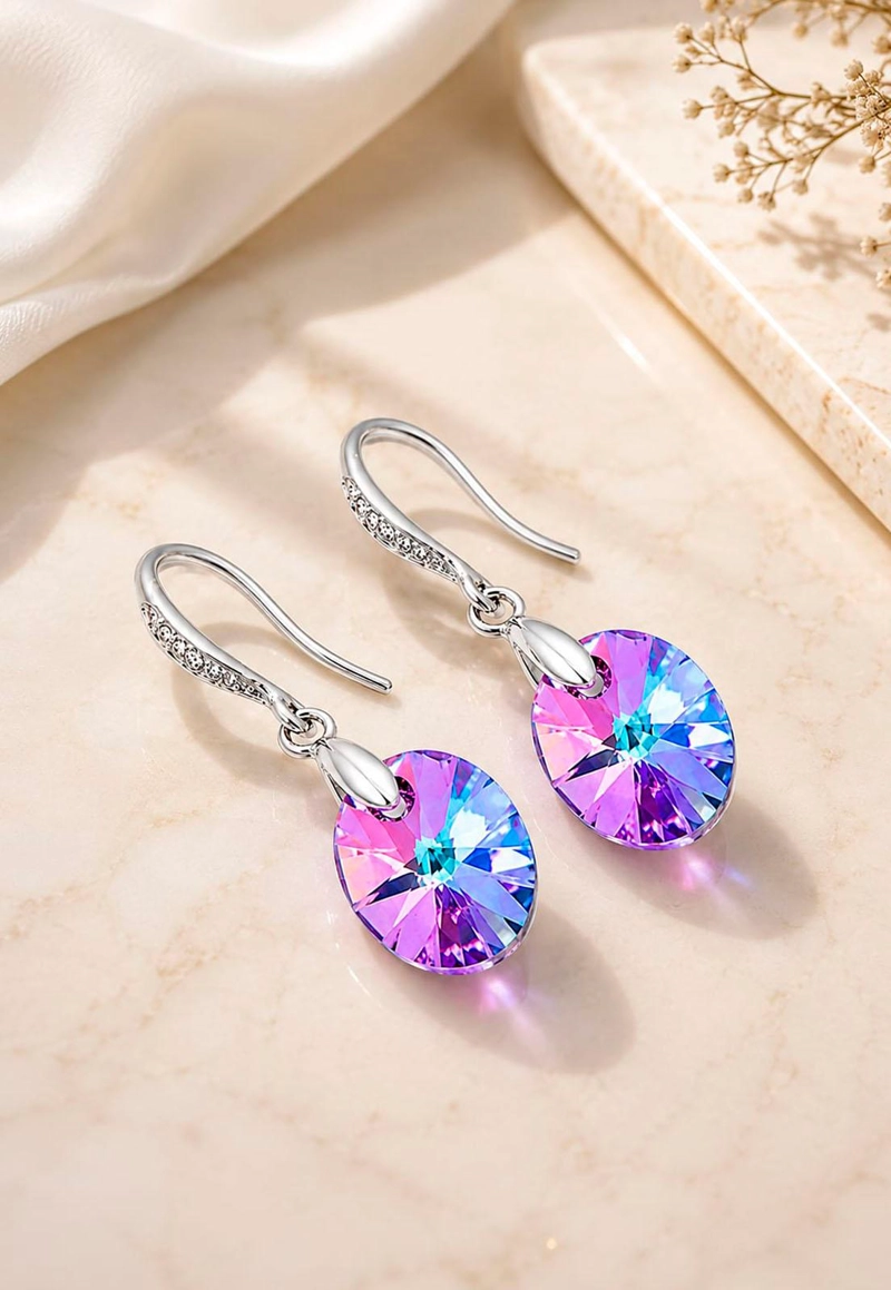 AROS JOYAS MONTERO PRAGA PLATA 925 CRISTALES GENUINOS VITRAL LIGHT - 7