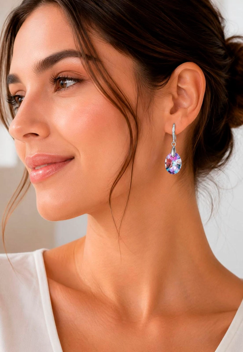 AROS JOYAS MONTERO PRAGA PLATA 925 CRISTALES GENUINOS VITRAL LIGHT - 8
