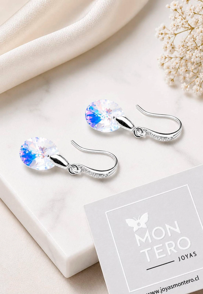 AROS JOYAS MONTERO PRAGA PLATA 925 CRISTALES GENUINOS AURORA BOREAL - 3