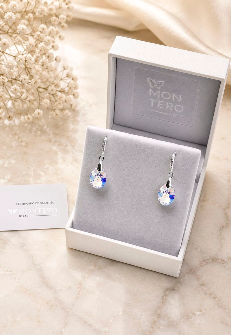 AROS JOYAS MONTERO PRAGA PLATA 925 CRISTALES GENUINOS AURORA BOREAL - 4