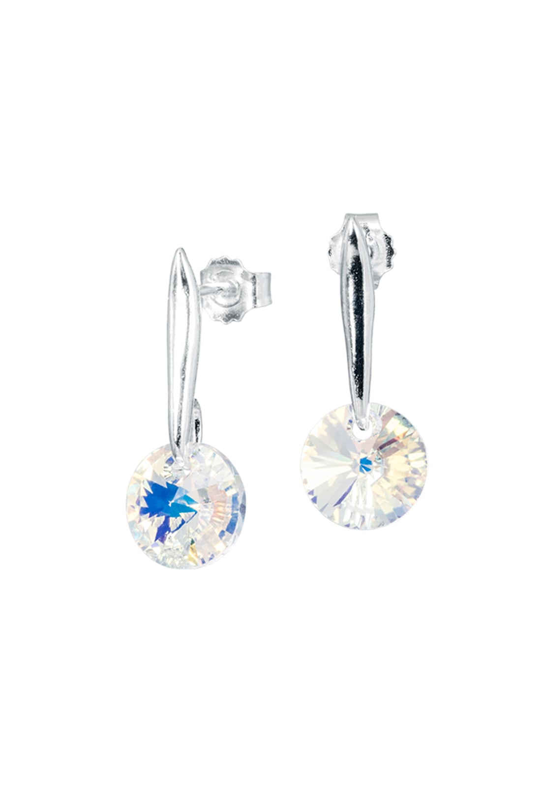 AROS JOYAS MONTERO PLATA ITALIANA 925 PUNTO DE LUZ Y CRISTAL GENUINO AURORA BOREAL - 1