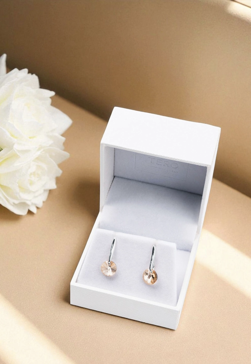 AROS JOYAS MONTERO PLATA ITALIANA 925 PUNTO DE LUZ Y CRISTALES GENUINOS GOLDEN SHADOW - 3