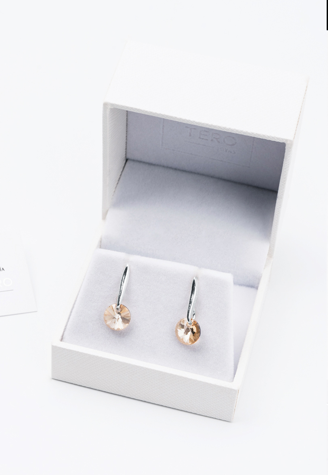 AROS JOYAS MONTERO PLATA ITALIANA 925 PUNTO DE LUZ Y CRISTALES GENUINOS GOLDEN SHADOW - 3