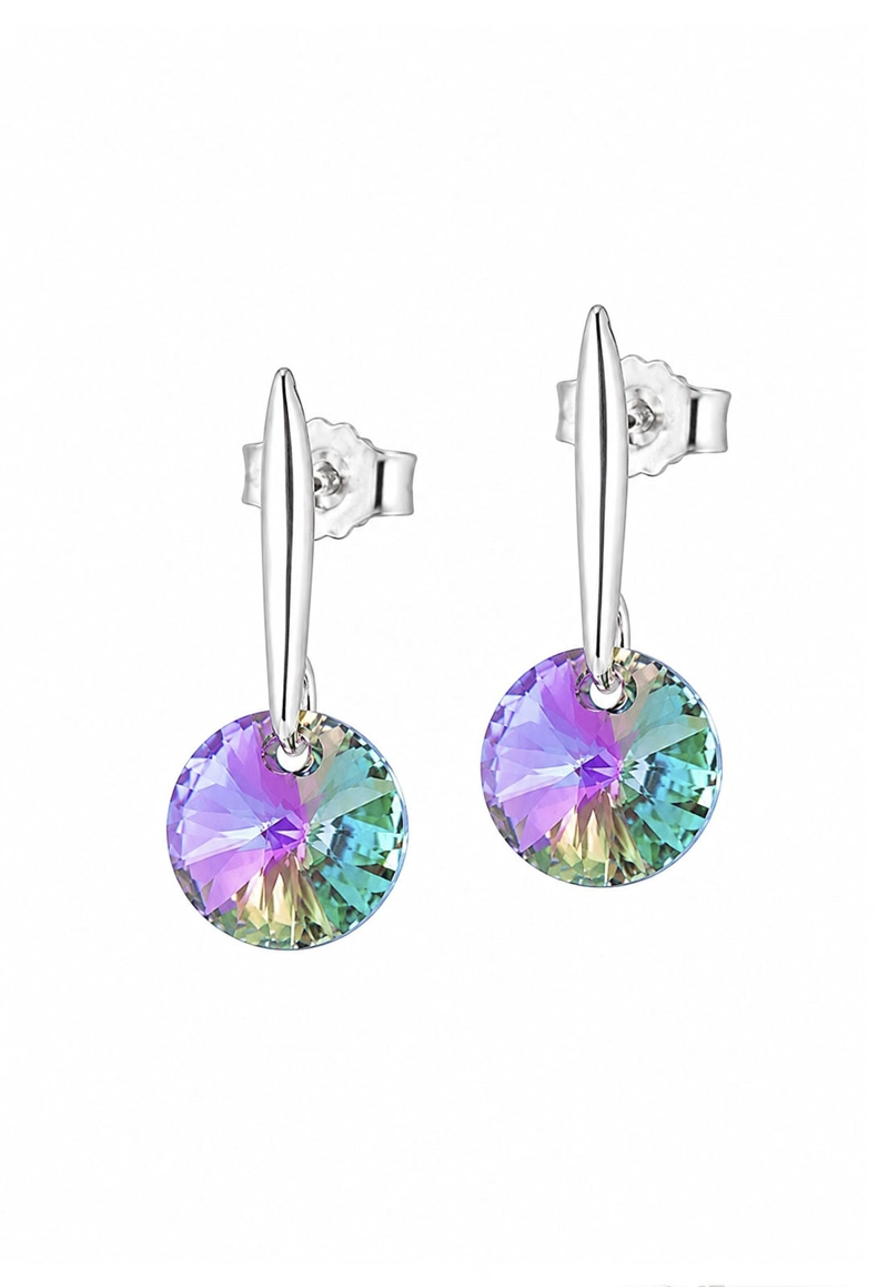 AROS JOYAS MONTERO PLATA ITALIANA 925 PUNTO DE LUZ Y CRISTALES GENUINOS PARADISE SHINE - 1