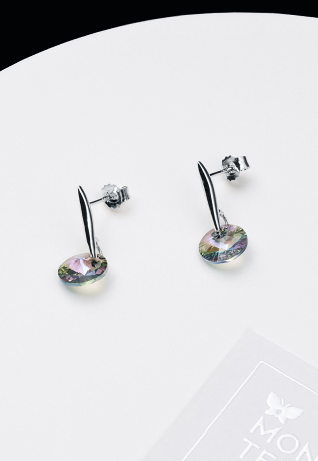 AROS JOYAS MONTERO PLATA ITALIANA 925 PUNTO DE LUZ Y CRISTALES GENUINOS PARADISE SHINE - 2