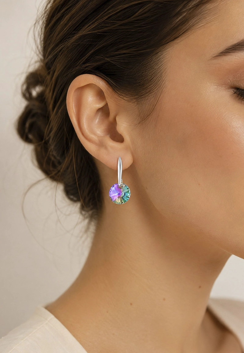 AROS JOYAS MONTERO PLATA ITALIANA 925 PUNTO DE LUZ Y CRISTALES GENUINOS PARADISE SHINE - 5