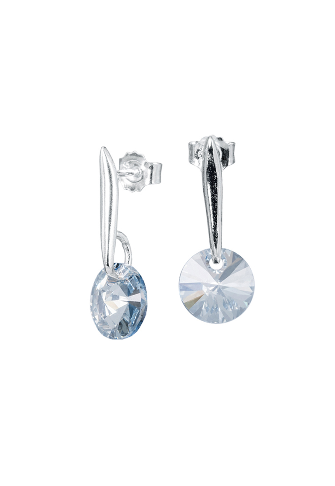 AROS JOYAS MONTERO PLATA ITALIANA 925 PUNTO DE LUZ Y CRISTALES GENUINOS BLUE SHADE - 1