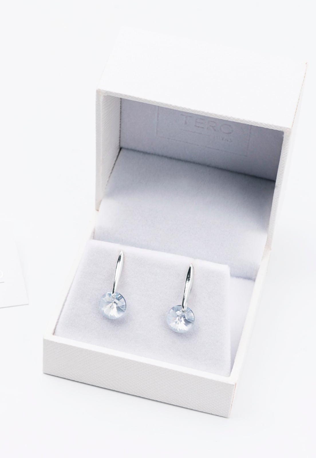 AROS JOYAS MONTERO PLATA ITALIANA 925 PUNTO DE LUZ Y CRISTALES GENUINOS BLUE SHADE - 2
