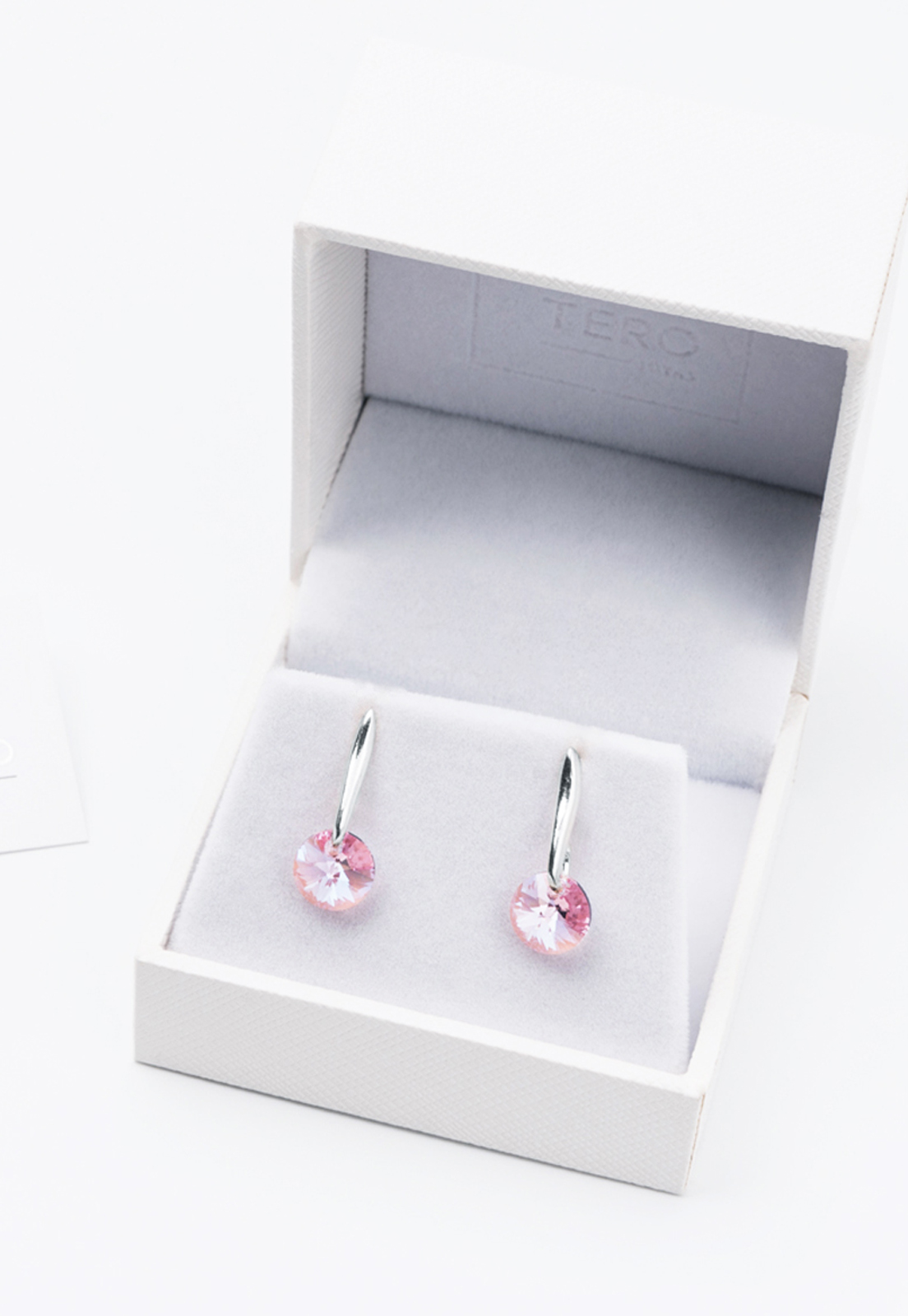 AROS JOYAS MONTERO PLATA ITALIANA 925 PUNTO DE LUZ Y CRISTALES GENUINOS LIGHT ROSE - 3