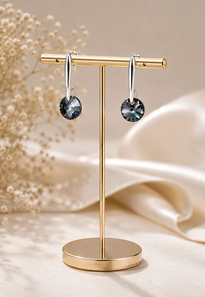 AROS JOYAS MONTERO PLATA ITALIANA 925 PUNTO DE LUZ Y CRISTALES GENUINOS SILVER NIGHT - 6