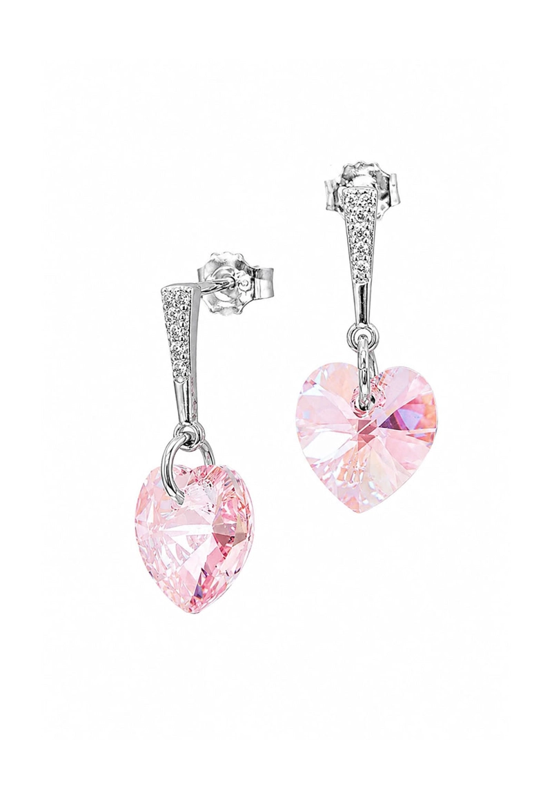 AROS JOYAS MONTERO ROMANCE PLATA 925 CRISTALES GENUINOS ROSE SHIMMER - 1