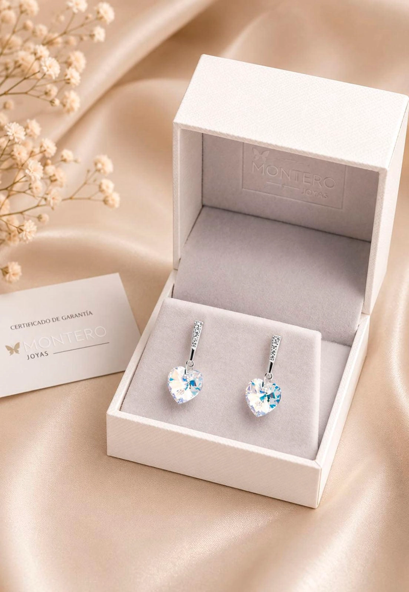 AROS JOYAS MONTERO ROMANCE PLATA 925 CRISTALES GENUINOS AURORA BOREAL - 3