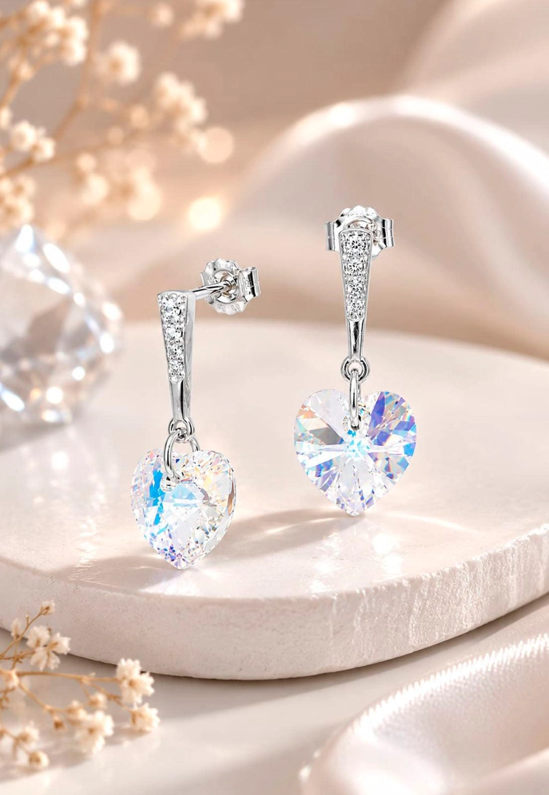 AROS JOYAS MONTERO ROMANCE PLATA 925 CRISTALES GENUINOS AURORA BOREAL - 5