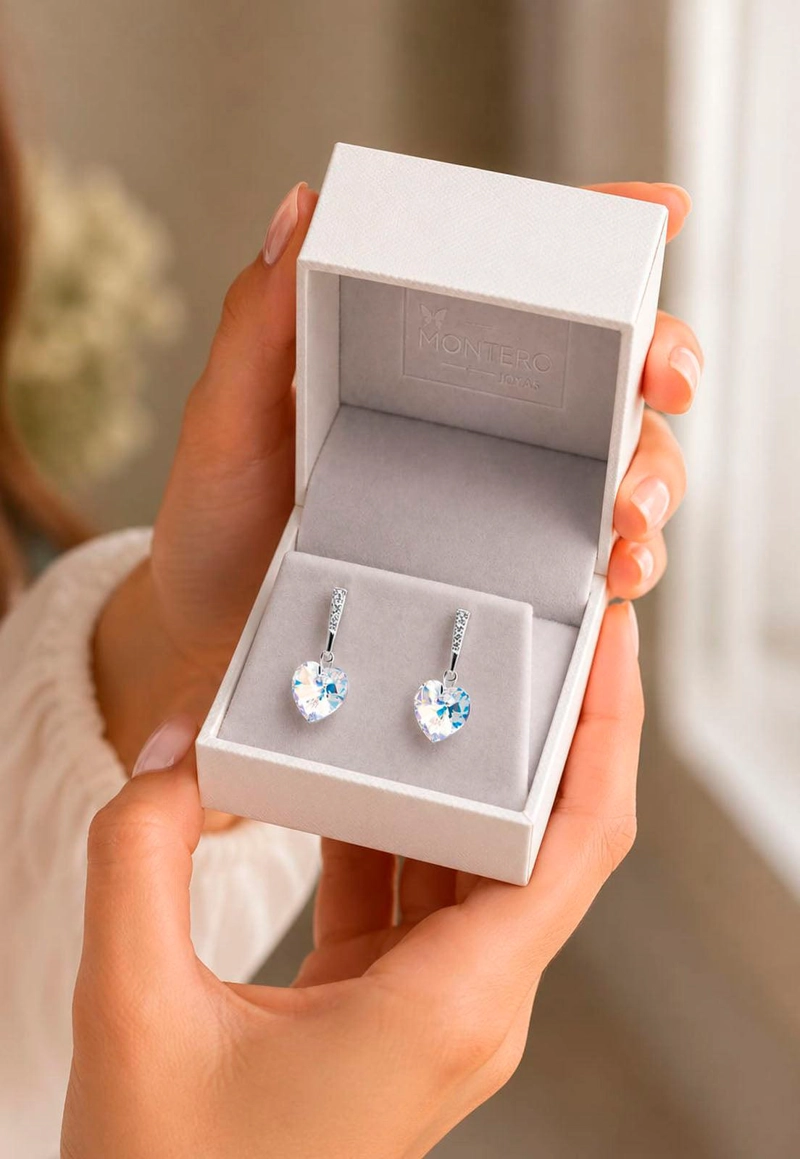 AROS JOYAS MONTERO ROMANCE PLATA 925 CRISTALES GENUINOS AURORA BOREAL - 6