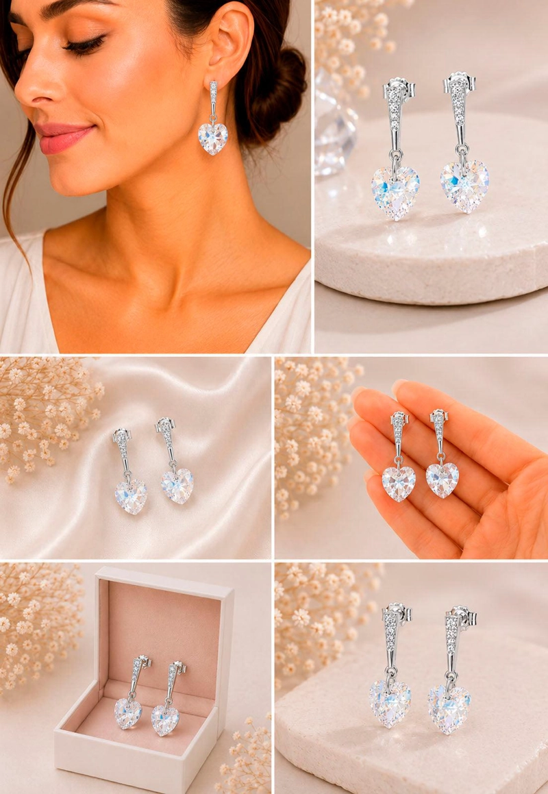 AROS JOYAS MONTERO ROMANCE PLATA 925 CRISTALES GENUINOS AURORA BOREAL - 8